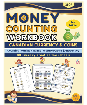 Canadian Money Counting Workbook – Color Edition: Counting book for kids to learn counting Canadian coins and dollars