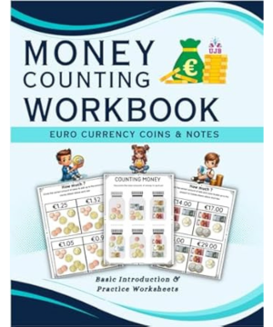 Money Counting Workbook for Euro Currency Coins and notes