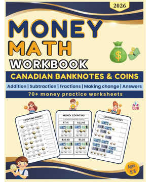 Canadian Money Math Workbook for Kids: Money Math Addition Subtraction activity book (Ages 6–8, Grades 1–3)