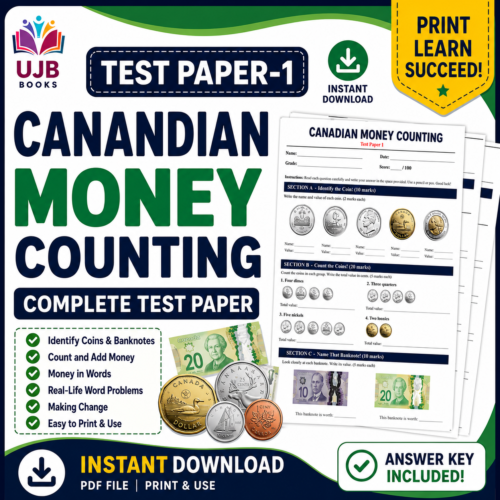 Canadian Money Counting Test Paper 1 | Grades 1–3 | With Answer Key