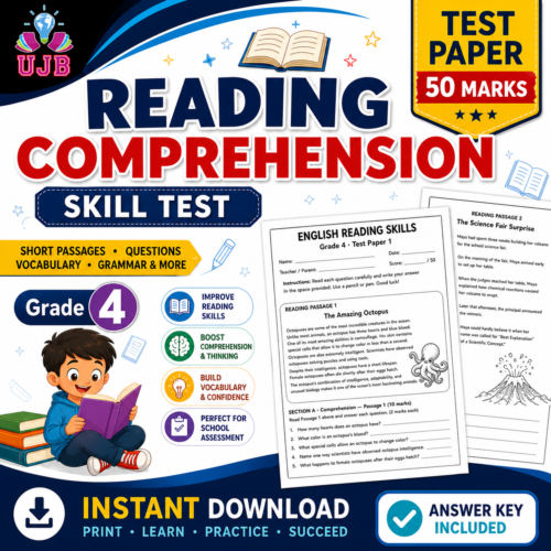Grade 4 English Reading Comprehension Skill Test | 50 Marks | with Answer Key