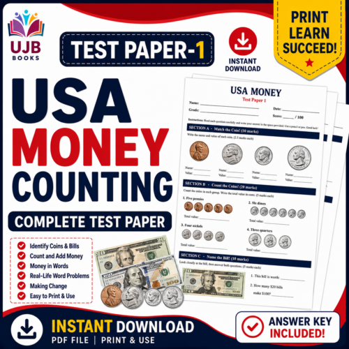 USA Money Counting Test Paper 1 | Grades 1–3 | With Answer Key
